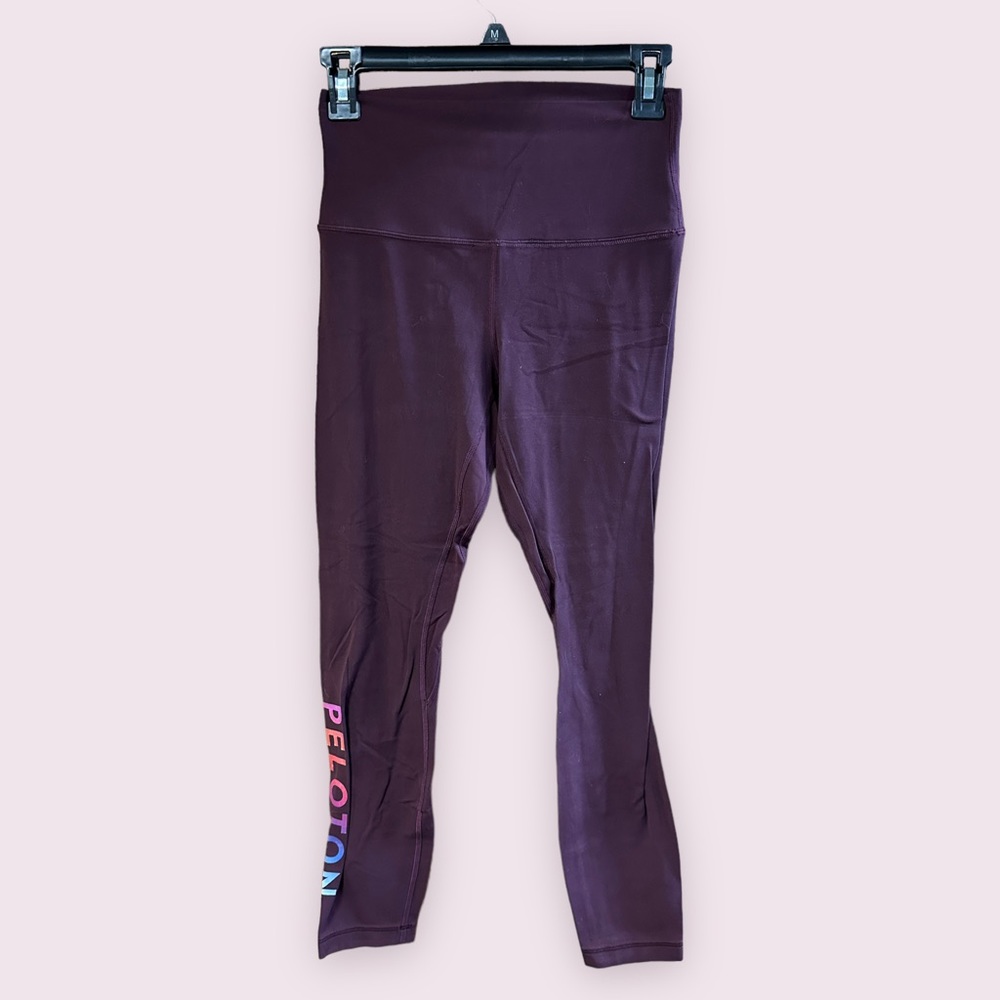 Lululemon Athletica Peloton Burgundy Cropped Leggings Size 6